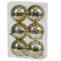 Bellatio 18x Gouden kerstballen 10 cm kunststof glans -
