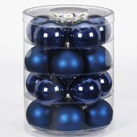 Christmas goods 40x Donkerblauwe glazen kerstballen 6 cm glans en mat -