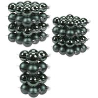 Bellatio 88x stuks glazen kerstballen emerald groen 4, 6 en 8 cm mat/glans -
