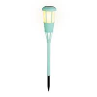 Lumineo Solar tuinfakkel/tuinlamp turquoise op zonne-energie 61 cm -