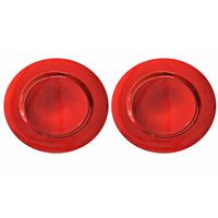 Bellatio 8x Diner onderborden rood glimmend 33 cm rond -