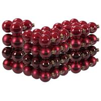 Bellatio 88x stuks glazen kerstballen rood/donkerrood 4, 6 en 8 cm mat/glans -