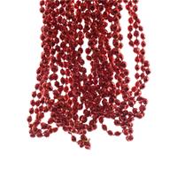 Decoris 1x stuks kralenslingers voor mini kerstboom slingers/guirlandes rood 270 x 0,5 cm -
