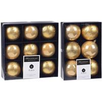Excellent Houseware Kerstversiering kunststof kerstballen goud 6 en 8 cm pakket van 30x stuks -