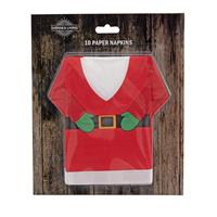 10x stuks kerst thema gevouwen servetten kerstman trui 22 x cm -