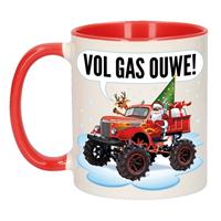 Bellatio Kerstmis cadeau mok monstertruck vol gas ouwe 300 ml -