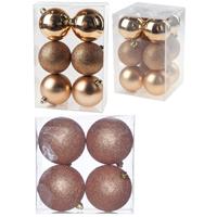 Cosy & Trendy Kerstversiering set kerstballen koper 6 - 8 - 10 cm - pakket van 62x stuks -