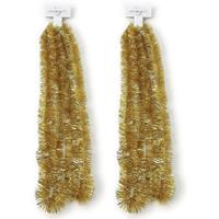 2x Gouden kerstslingers 5 x 270 cm kerstboom versieringen -