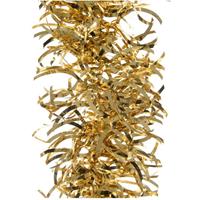 Decoris 3x Gouden golf kerstslingers 10 cm breed x 270 cm kerstversiering -