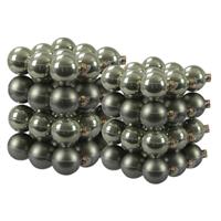 Bellatio 72x stuks glazen kerstballen graniet groen 4, 6 en 8 cm mat/glans -