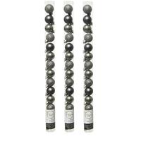 Decoris 42x stuks kleine kunststof kerstballen antraciet (warm grey) 3 cm -