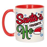 Bellatio Grappige Kerstmis mok Santa his favorite Ho 300 ml -