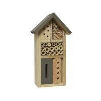 Decoris Grijs insectenhotel huisje 26 cm -