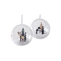Rayher hobby materialen 2x stuks transparante doe het zelf open kerstballen 12 cm -