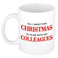 Bellatio Kerstmok All I want for Christmas is to be with my colleagues kerstcadeau collega / personeel 300 ml -