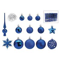 Bellatio Compleet kerstversiering/kerstballen pakket 101-delig blauw -