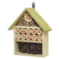 Decoris Lichtgroen insectenhotel huisje 29 cm -