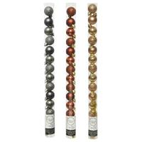 Bellatio 42x Stuks kunststof kerstballen mix antraciet grijs/terra bruin/camel bruin 3 cm -