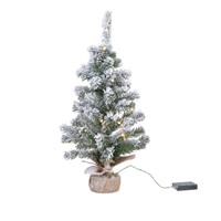 Bellatio Kunstboom/kunst kerstboom met sneeuw en licht 90 cm -
