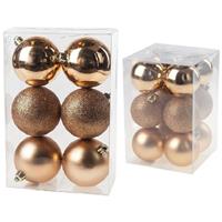 Cosy & Trendy Kerstversiering set kerstballen koper 6 - 8 cm - pakket van 36x stuks -