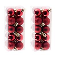 Cosy & Trendy 40x Kleine donkerrode kerstballen 3 cm kunststof -