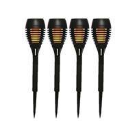 Lumineo Set van 20x stuks solar tuinfakkels/tuinlampen vlam effect op zonne-energie 27 cm -