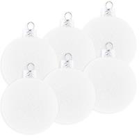 9x Witte Cotton Balls kerstballen 6,5 cm kerstboomversiering -