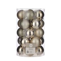 House of Seasons 50x Kunststof kerstballen licht champagne 8 cm -