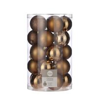 House of Seasons 50x Kunststof kerstballen licht koper 8 cm -