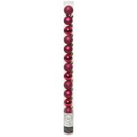 Decoris 28x Kleine bessen roze kunststof kerstballen 3 cm -