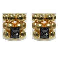 Decoris 36x stuks kleine glazen kerstballen goud 4 cm mat/glans -