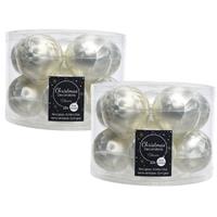 Decoris 20x stuks glazen kerstballen wit ijslak 6 cm mat/glans -