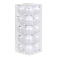Bellatio 40x Witte kerstballen 8 cm kunststof mat -