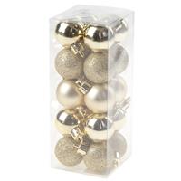 Cosy & Trendy 20x stuks kleine kunststof kerstballen goud 3 cm mat/glans/glitter -