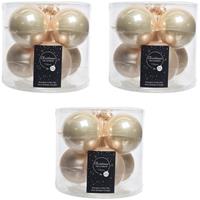 Decoris 18x Licht parel/champagne glazen kerstballen 8 cm glans en mat -