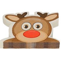 12x Rendier vorm Kerst servetten 33 x 33 cm -