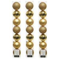 Decoris 21x stuks kunststof kerstballen gouden 8 cm glans/mat/glitter -