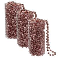 Bellatio 4x stuks kerstboom kralenslingers koper 8 meter kerstslingers -