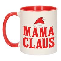 Bellatio Mama Claus koffiemok / theebeker rood kerst cadeau mama 300 ml -