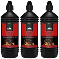 Esschert Design 3x stuks heldere lampenolie/fakkelolie 1 liter -