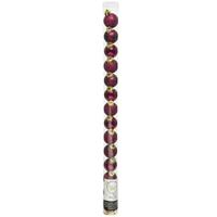 Decoris 14x stuks kleine kunststof kerstballen framboos roze (magnolia) 3 cm -