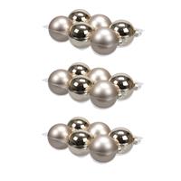 Bellatio 18x stuks glazen kerstballen licht champagne (autumn blonde) 8 cm mat/glans -