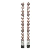 Decoris 28x stuks kleine kunststof kerstballen lichtroze (blush) 3 cm -