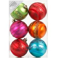 Christmas goods 18x Kunststof kerstballen gekleurd 8 cm -