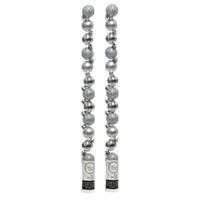 Decoris 28x stuks kleine zilveren kunststof kerstballen 3 cm glans/mat/glitter -