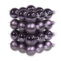 Bellatio 36x Paarse glazen kerstballen 4 cm mat/glans -