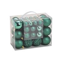 Bellatio 50x Groene kunststof kerstballen 3, 4 en 6 cm -