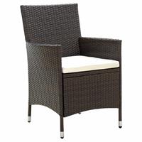 vidaXL 3-tlg. Garten-Essgruppe Poly Rattan Braun 