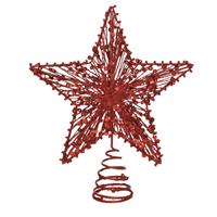 Webmarketpoint - Rote Weihnachtsbaumspitze mit Pailletten 20x H23 cm