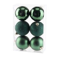 Cosy & Trendy 6x stuks kerstballen 8 cm donkerGroen